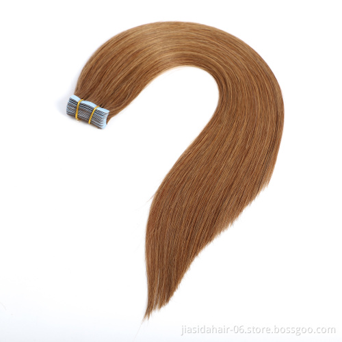 #8 Wholesale 10A Russian Remy Tape Hair Extensions Double Drawn Tape In Hair Extensions Virgin Human Tape Hair